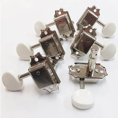 NEW Gotoh SD90-05MA Tuning Vintage Tuners Set L3+R3 OVAL Buttons 3x3 - NICKEL image 2