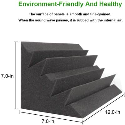 8 Pack Acoustic Panels Bass Traps Corner Studio Foam 12" X 7" X 7" Sound Proof Panels image 2