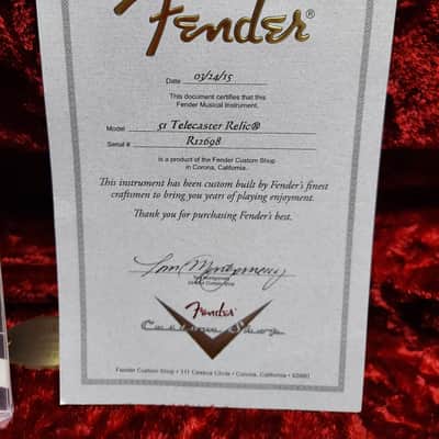 2015 Fender Custom Shop '51 Telecaster COA Great Relic Nice Player Iconic image 7
