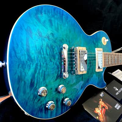 WOW! Rare Book Matched 2015 Gibson Les Paul Standard Premium Quilt Ocean Water Candy AAA Hand Selected Abalone Inlays VIDEO! image 9