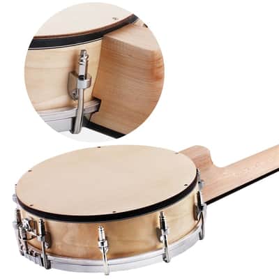 4 String Banjo Ukulele Uke Concert 23 Inch Maple Wood 4 String Folk Musical Instrument Banjolele image 4