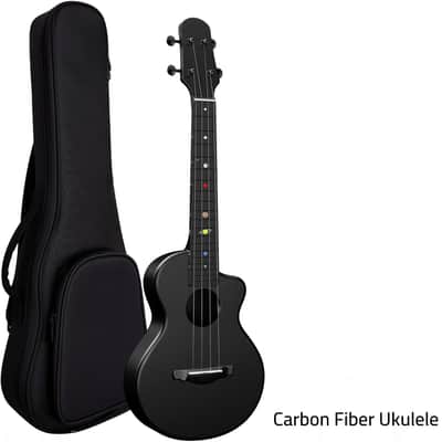 Asteroid Carbon Fiber Ukulele, 23-inch Travel Ukuleles,Integrated Casting With Carbon Fiber Composite Material, perfect for beginners (Cosmic Black) image 1