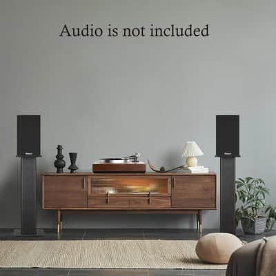 Universal Studio Monitor Speaker Stands – 22.64" Black MDF Floor Stands for Bookshelf & Satellite Speakers image 2