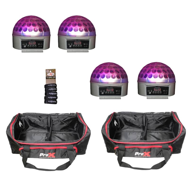 4x Blizzard Snowball DMX RGBW LED Multi Beam Effect Lights w/ Carry Bags image 1