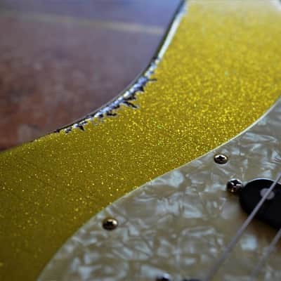 American Fender Stratocaster Relic Custom Vintage Gold Chartreuse Sparkle Texas Specials image 3