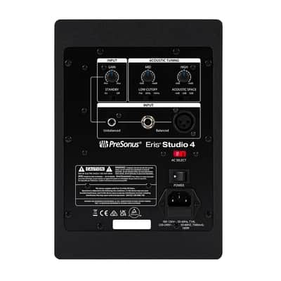 Presonus Eris Studio 4 4.5-Inch Woven Composite Compact Active Studio Monitor with EBM Waveguide and Tuning Controls for Accurate Mixing Contour image 5