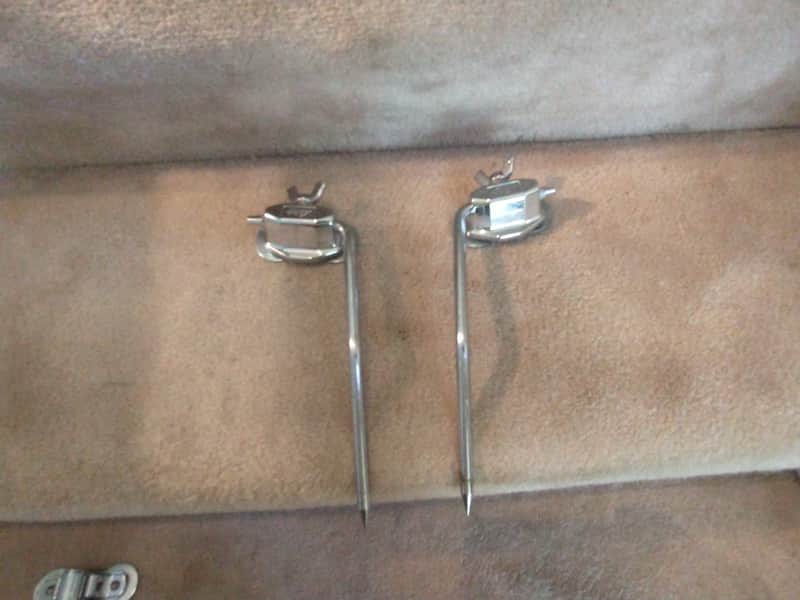 Ludwig (2) vintage 1960s super classic bass drum legs/spurs & mounts mint! image 1
