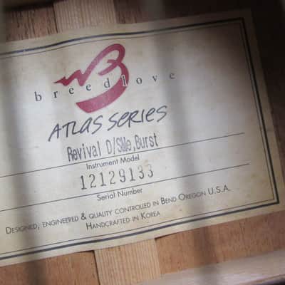 2012 Breedlove  Atlas Series Revival D/SMe Burst image 2