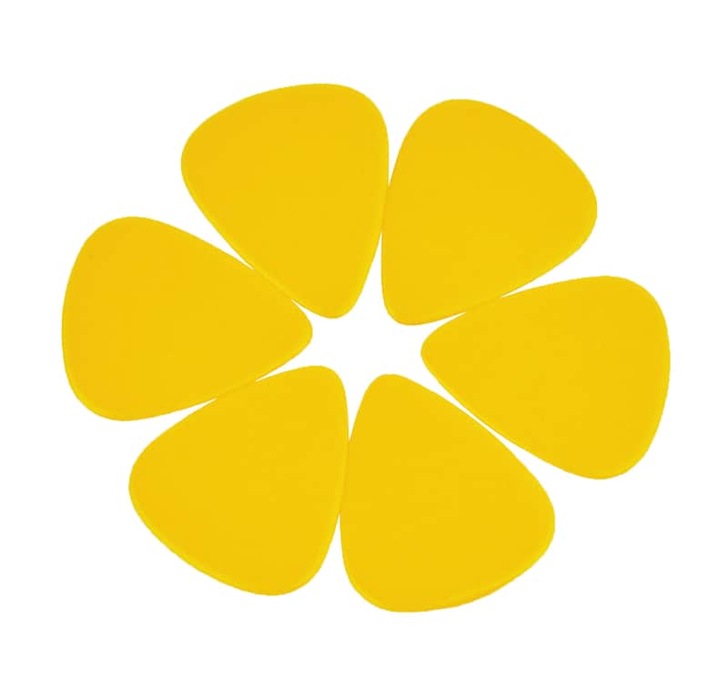 Celluloid Yellow Guitar Or Bass Pick - 0.71 mm Medium Gauge - 351 Shape - 24 Pack New image 1