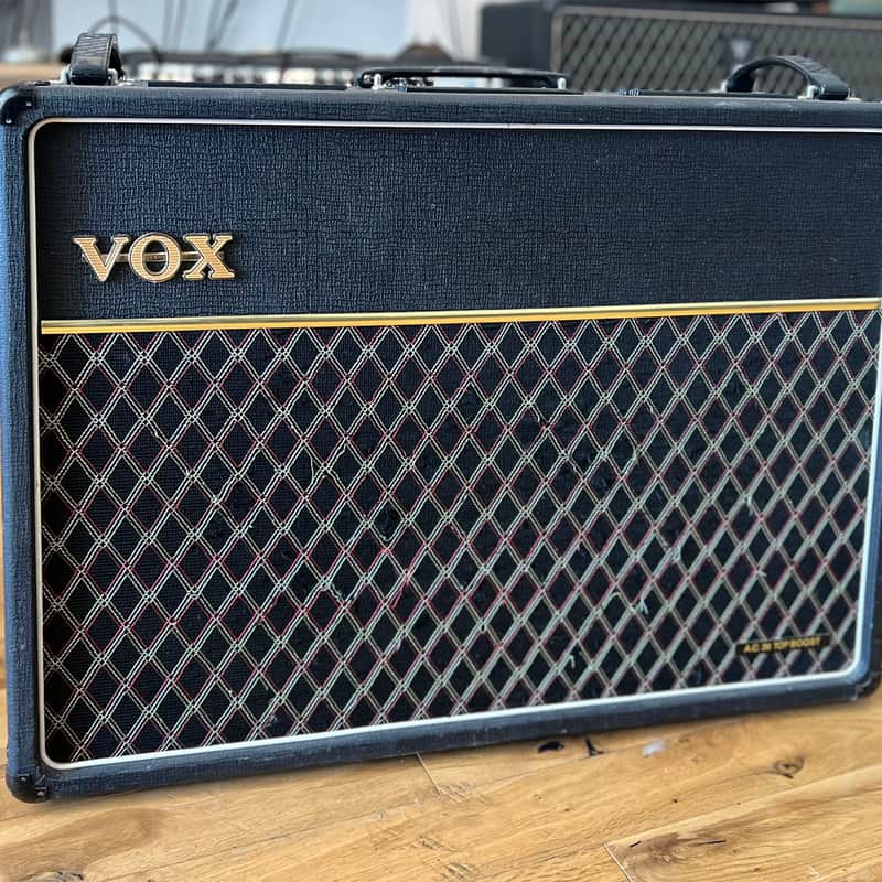 1975 Vox AC-30/6 Twin 3-Channel 30-Watt 2×12″ Guitar Combo Bla…