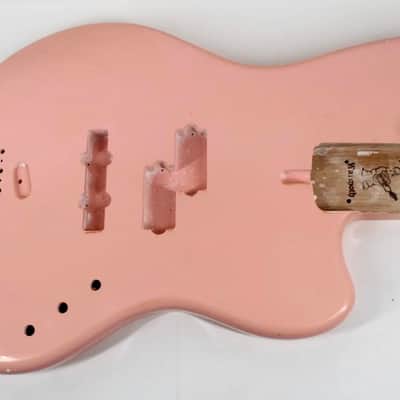 MJT/Warmoth Lightweight Warmoth Jazzmaster V5 Bass Body 2023 - Aged Nitro Shell Pink image 5