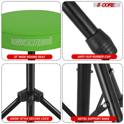 5 Core Drum Throne 3" Padded Seat Adjustable Drumming Chair for Practice and Performance image 10