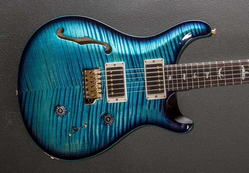 Paul Reed Smith Custom 24 Semi-Hollow Wood Library Limited - Aquableux Purple Burst w/Korina image 1