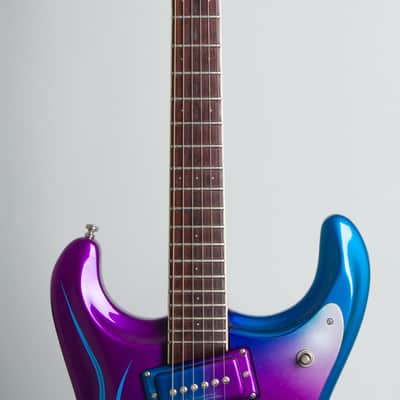 Mosrite  Ventures Model Custom Finished for Semie Moseley Solid Body Electric Guitar (1966), ser. #3841, brown hard shell case. image 8