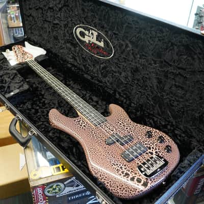 G&L USA Custom Shop LB-100 Sunset Coral Andromeda Crackle 4-String Electric Bass Guitar w/ Black Tolex Case (2025) image 10