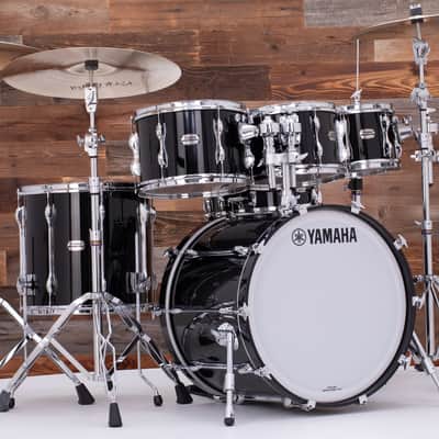 YAMAHA RECORDING CUSTOM 5 PIECE DRUM KIT, REAL BLACK LACQUER image 2