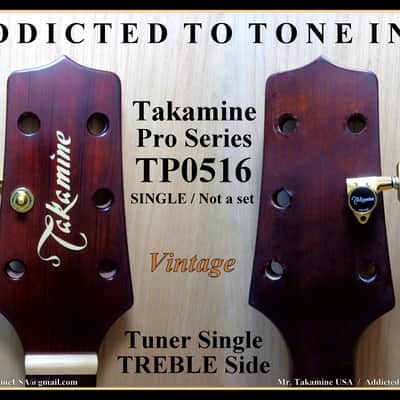 Takamine Takamine Pro Series TP0516 Vintage Tuner SINGLE / BASS Side - Gold Machine Head with Gold Buttons image 6