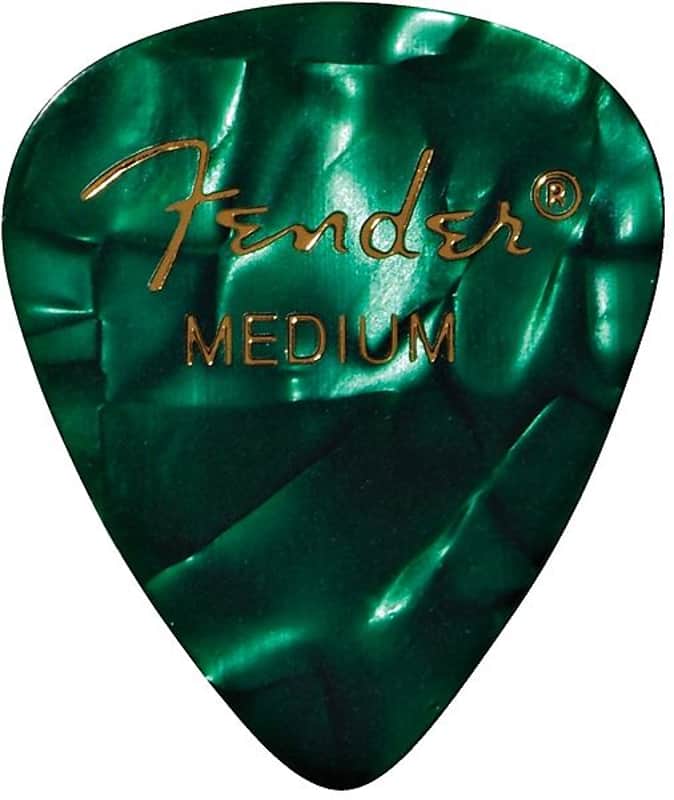 Fender 351 Shape Premium Picks, Medium, Green Moto, 144 Count 2016 image 1