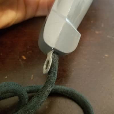 Webster Chicago RARE plastic handle variant MM35 Vintage Crystal Harp Mic 1950s MM-35 grey plastic cloth cord image 7