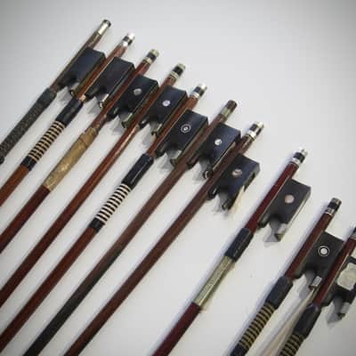 German Violin Bows Various Makers High Quality 4/4, 7/8, 3/4, & 1/2 Sizes Lot of Ten (10) Circa-1900s-Brown image 8