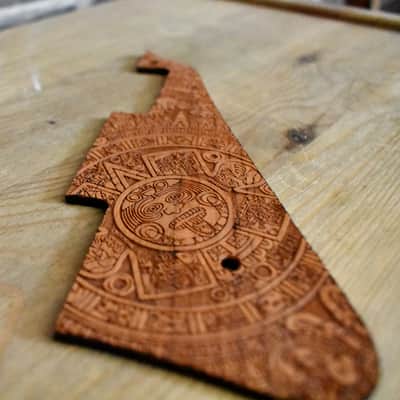 Handcrafted Cherrywood Pickguard for Gibson Les Paul Studio & Historic '59 – Laser-Engraved Custom Design image 4