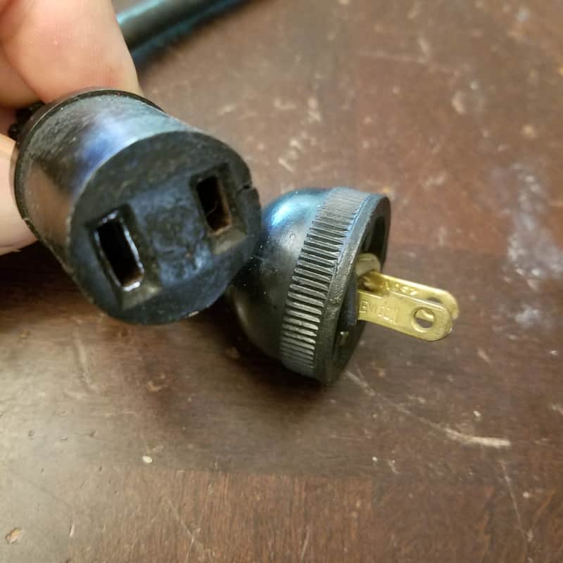 Belden Original Vintage Victor, Bell & Howell Round Rubber Electric Power Cord 1940s - 1950s - Black image 1