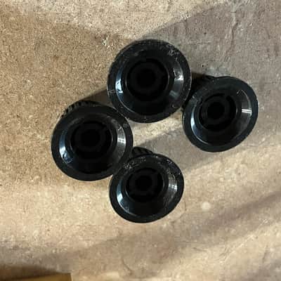 set Fender Japan F logo knobs black guitar bass Lyte image 2