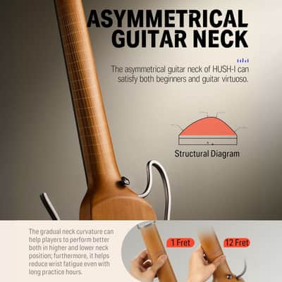 Donner HUSH-I Guitar ~ Maple image 6