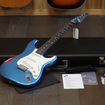 2022 Tom Anderson Icon S Electric Guitar Lake Placid Blue over Dakota Red + OHSC