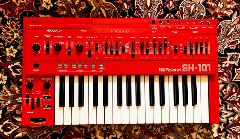 Roland SH-101 32-Key Monophonic Synthesizer 1982 - 1986 - RARE Red w/ Mod Grip