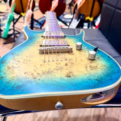 🔥2021🔥 Dean Exile Select 7-String Burl Poplar~ Satin Turquoise Burst~ Rare! image 16