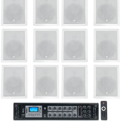 (16) JBL Control 126 WT 6.5" 30w Commercial 70v In-Wall Speakers+Amplifier image 1