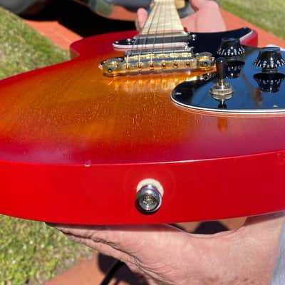 Epiphone/Davison shaved maple neck Upgrades/Concept GFS Humbucker blast @ 6 lbs. Melody Maker/LP Red image 15