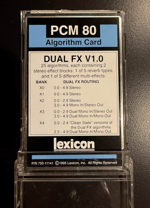 Lexicon PCM 80 Dual FX V1.0 Effects Expansion Memory Algorithm Card image 1