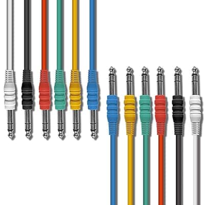 1/4 TRS to 1/4 TRS Multi-Color Balanced Stereo Patch Cables | 6.35mm TRS to 6.35mm TRS Audio Cords | Outboard Gear & Patch Cables (6 Pack -1ft) image 1