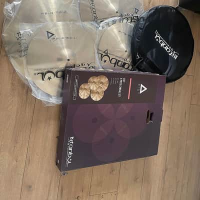 Istanbul Agop Xist Natural Cymbal Set 14" Hi-Hats, 16" 18" Crashes + 20" Ride + Soft Bag image 1
