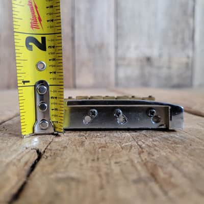 Unbranded Bass Bridge 1980s Brass Saddles Brass over Chrome Base 4 String image 9