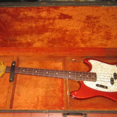 1973 Fender Mustang Bass Competition Red w/ Original Hardshell Case image 13