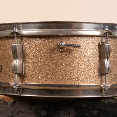 1965 Ludwig 5x14 Champagne Sparkle Pioneer Snare Drum image 5