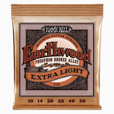 Earthwood Ex-Light Phosphor Bronze Acoustic Guitar String Set 10-50 Gauge 92-Cu+7.7-Zn+0.3-P Wnd-Wire Wrap Over High-C Steel Hex-Core image 1