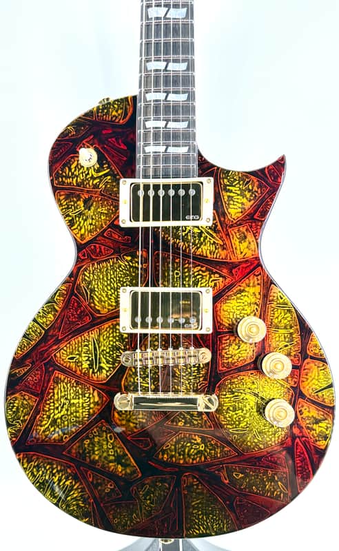 ESP ESP USA Custom Shop Eclipse with EMG 57/66 Gold HW with Case - Hellfire Serial#: US25374 image 1