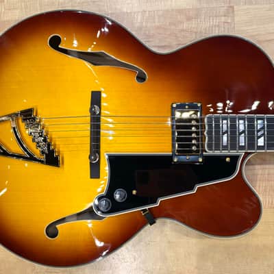 D'Angelico Excel Series EXL-1 Archtop Electric Hollow-Body Jazz Guitar with Humbucker Pickup Iced Tea Burst image 4