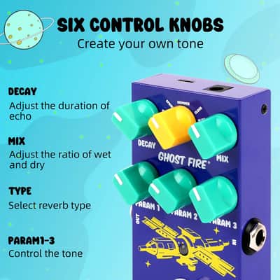 Digital Reverb Guitar Pedal with 9 Modes Reverb Effects image 4