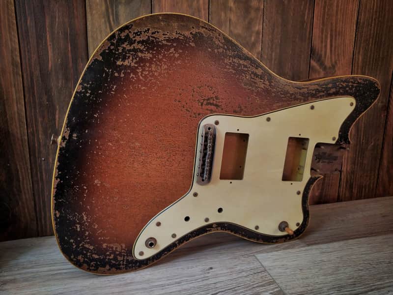 #202612 :: Baldman Jazzmaster double bound set (body + neck)in Relic Sunburst :: Aged Vintage Roadworn image 1