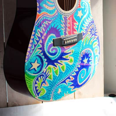 Fender - Squire CUSTOM ART GUITAR Dreadnought Acoustic Guitar image 3