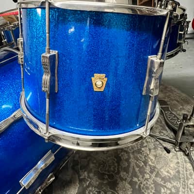 Ludwig Club Date Mid-60s - Blue Sparlke, Nickel plate hardware image 10