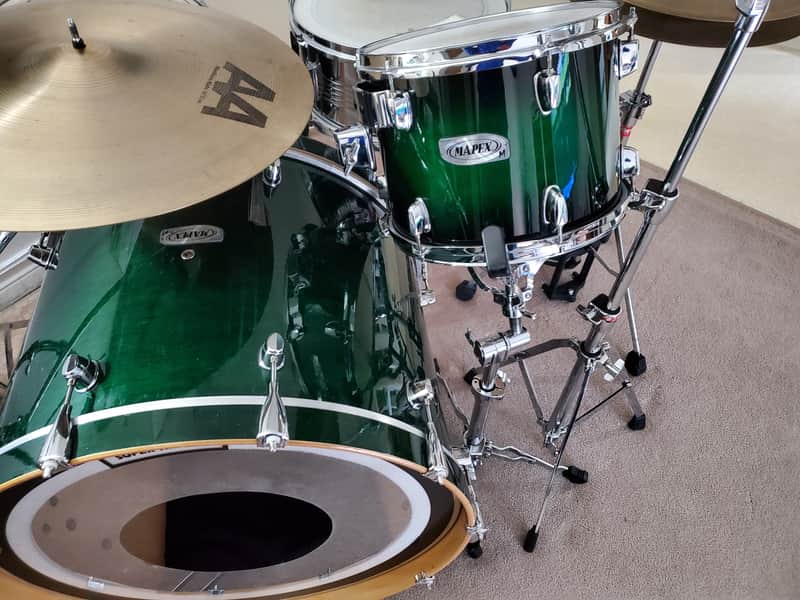 Mapex M 12"x9"inch Tom Drum W/Mount - Lacquered Green Fade - Gorgeous Clean A+ image 1