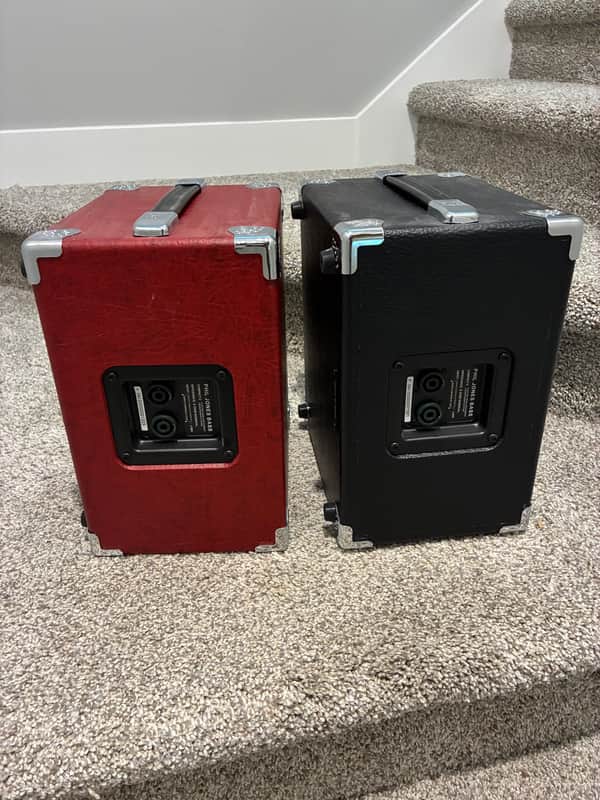 Two Phil Jones C2 Compact 2 200-Watt 2x5" Bass Speaker Cabinet 2020s - Red image 1