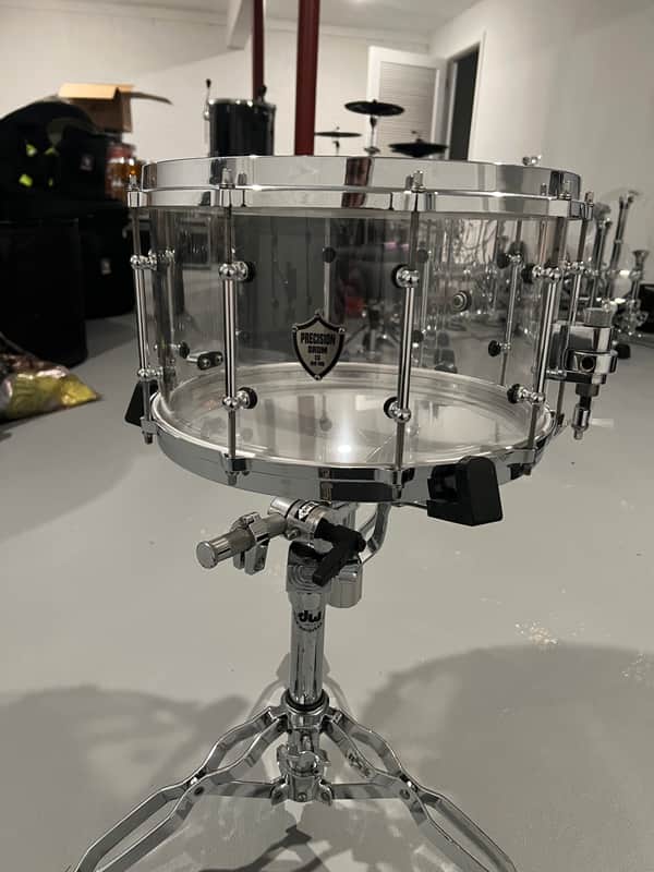 Precision Drum Company 8x14 Clear Acrylic Snare Drum 2017 - Clear image 1