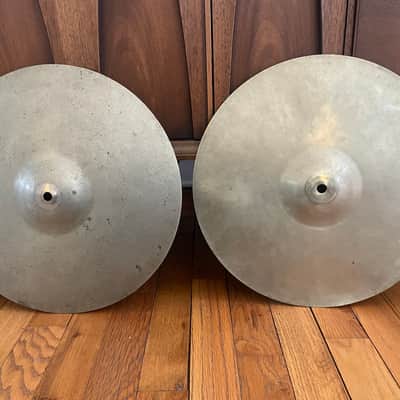 Stanople 14" Hi Hat Cymbal Pair 600g & 920g 1960's - silver/nickel image 1